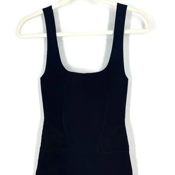 Zara Black Bodycon Dress Size Small Sheer Cut Out Waist Sleeveless - Picture 3 of 8